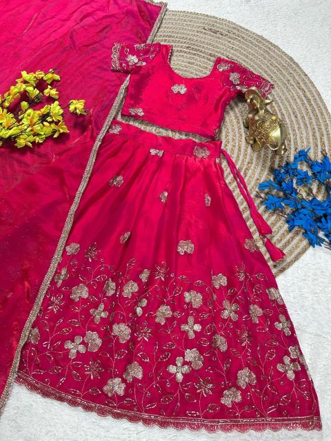 Fandy Flower Sindoor Silk red Kids clothing wholesale market in Delhi - wholesale export